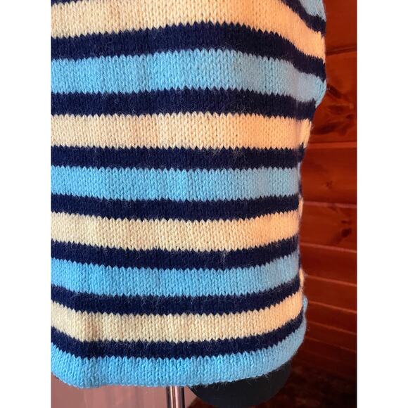 Vintage 70s Handmade Striped Knit Tank Top Sweater sz M - Picture 4 of 7